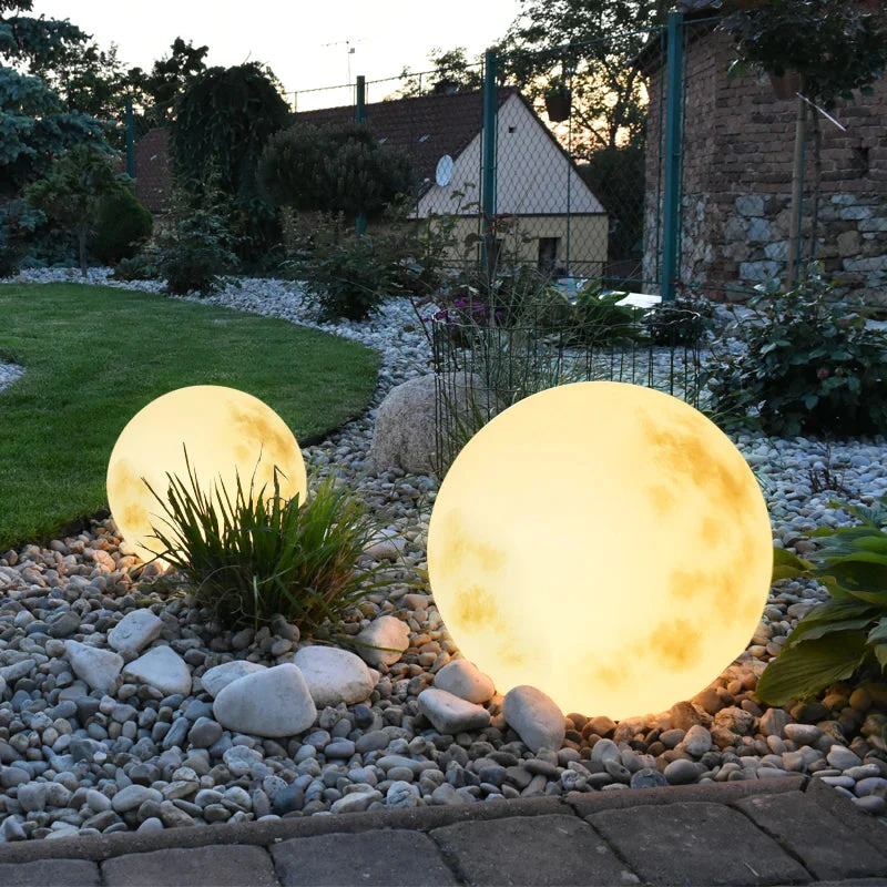 Outdoor Moon-Inspired LED Garden Globe Lamp - USB Rechargeable & Weatherproof