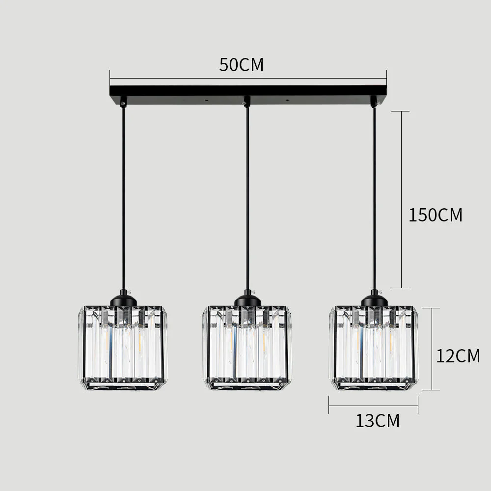 Modern Multi-Light Glass Pendant Light �C Sleek Geometric Design for Kitchen or Dining Room