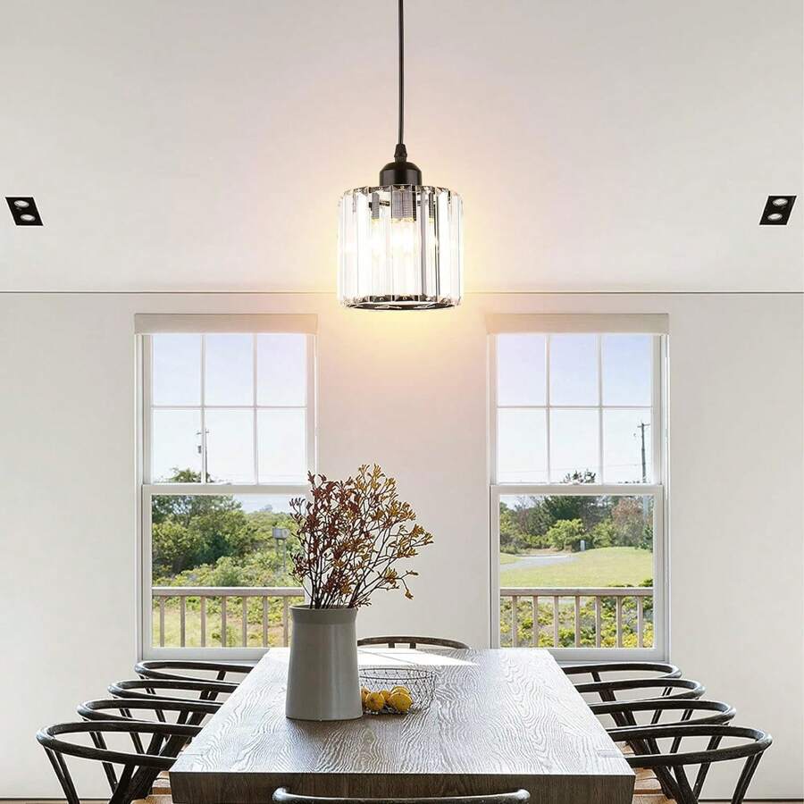 Modern Multi-Light Glass Pendant Light �C Sleek Geometric Design for Kitchen or Dining Room