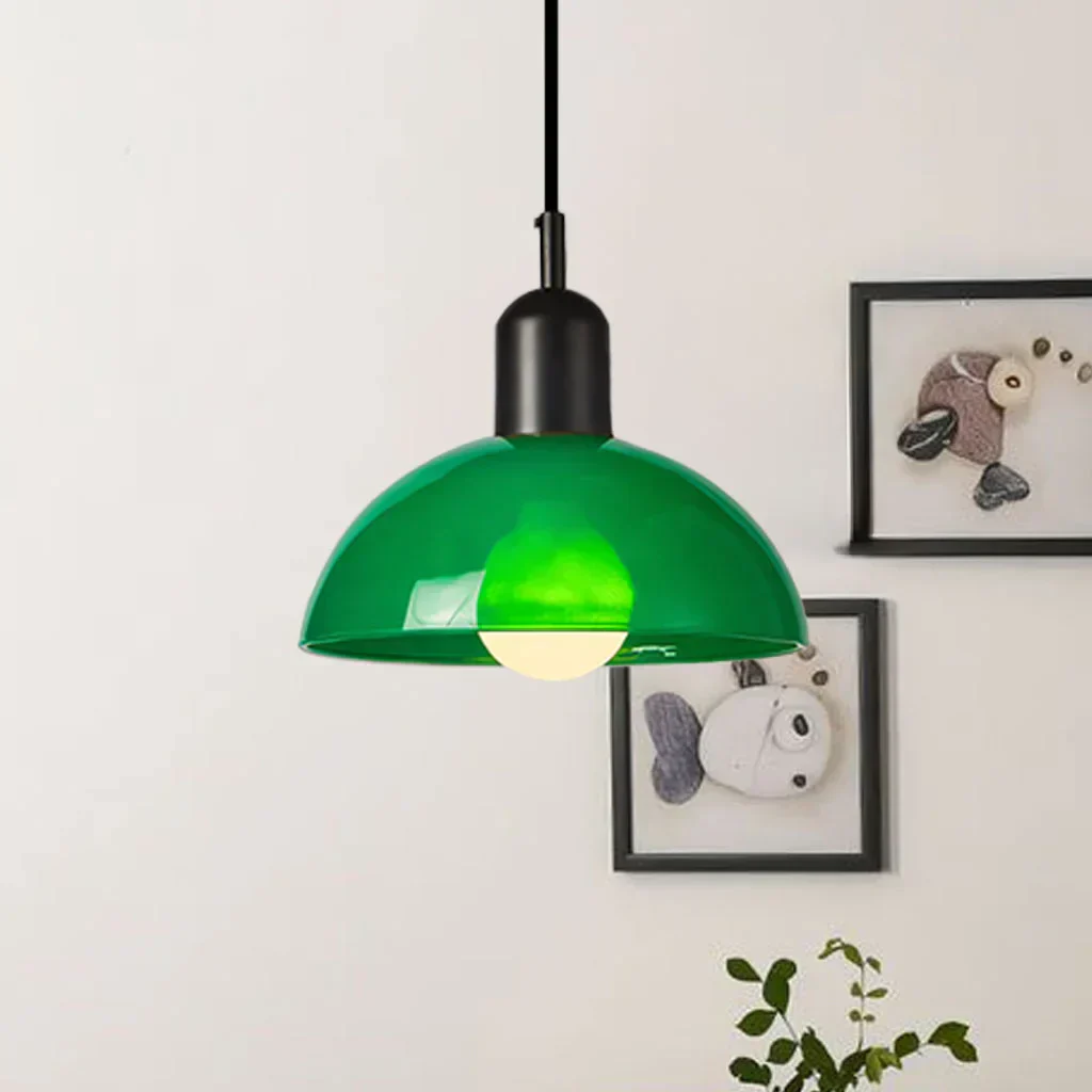 Modern Glass Bowl Pendant Light - Sleek Dome Design with LED Illumination