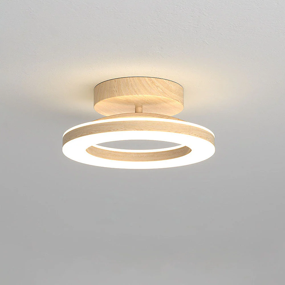 Modern Acrylic Flush Mount LED Ceiling Light �C Round Double Ring Hallway Fixture