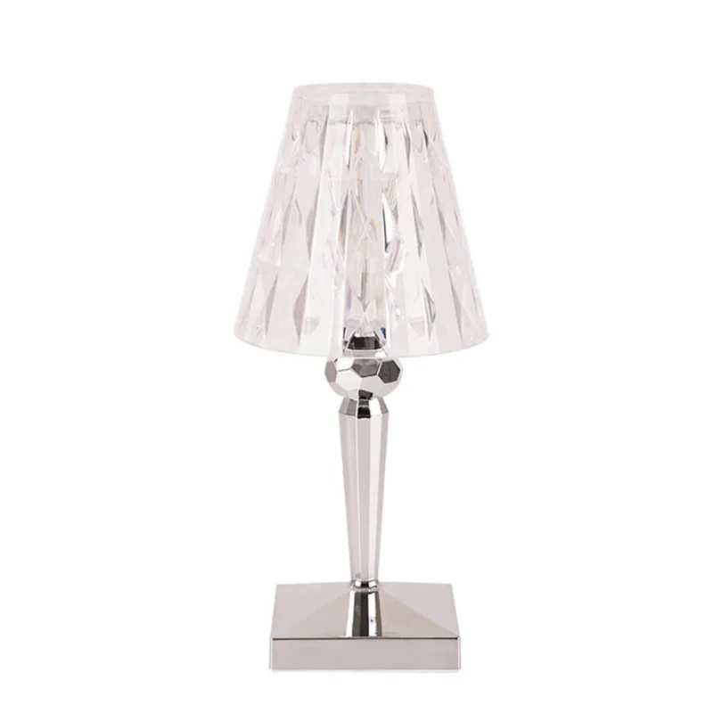 CrystalLuxe Faceted Crystal LED Table Lamp �C Modern Geometric Design