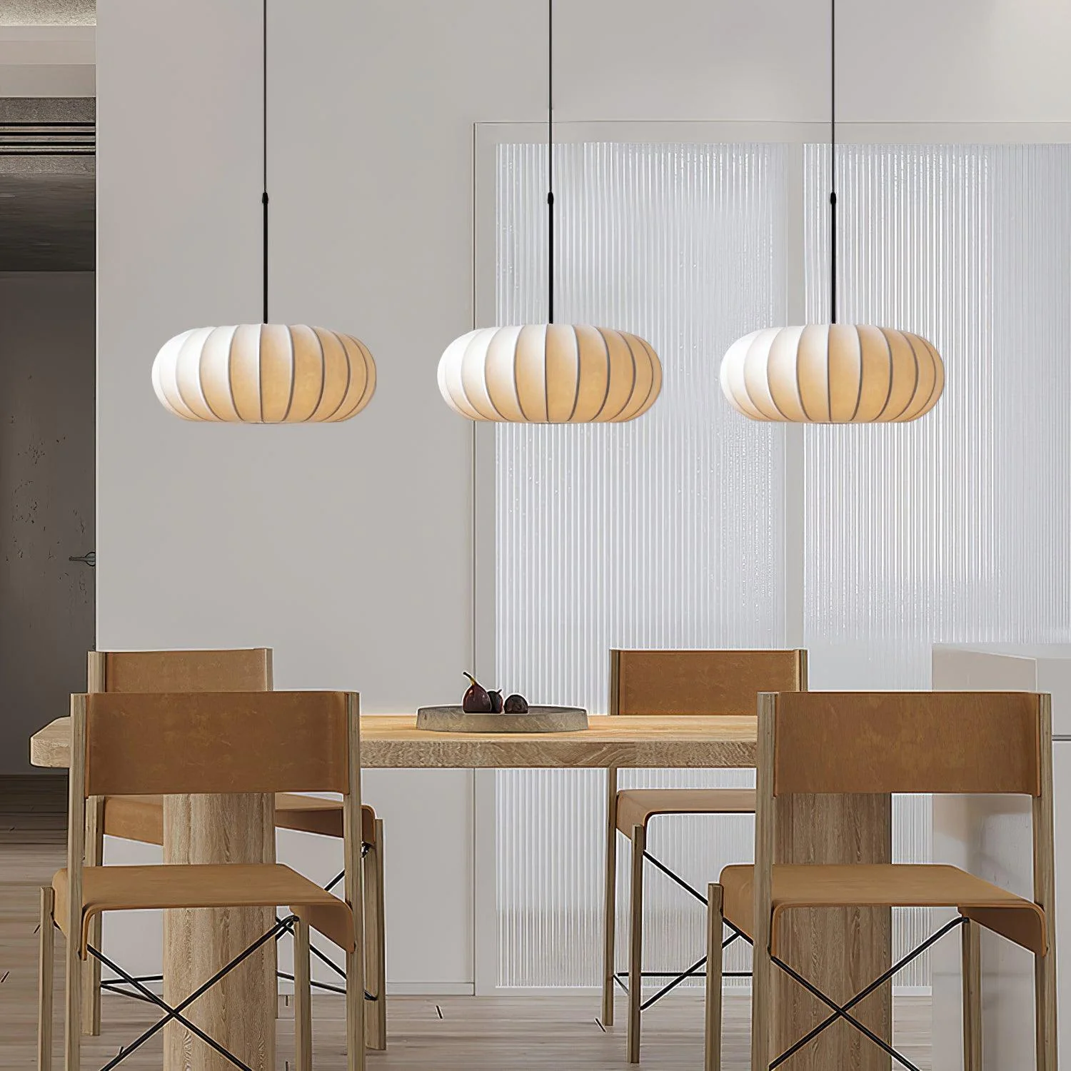 Minimalist Verona Pendant Light with Ribbed Design and Japanese Elegance