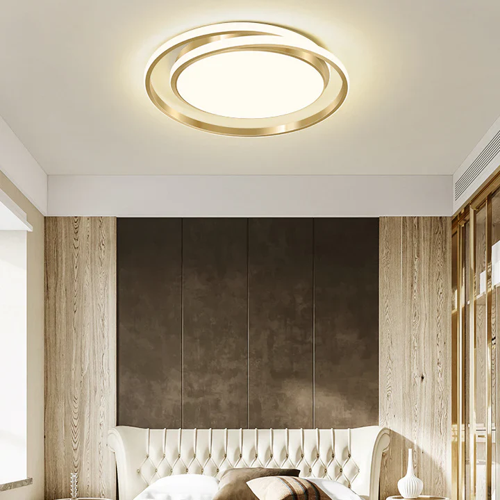 Modern Minimalist LED Flush Ceiling Light �C Circular Iron & Acrylic Fixture