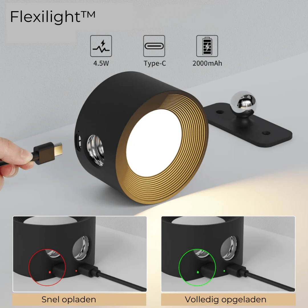 Wall Lamp | Matte Black Metal & Natural Wood | 360�� Rotatable Head | Living Room Accent