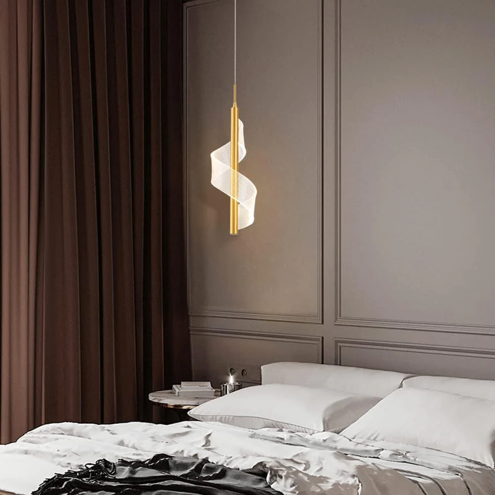 Modern LED Pendant Light �C Minimalist Spiral Design with Adjustable Hanging Height