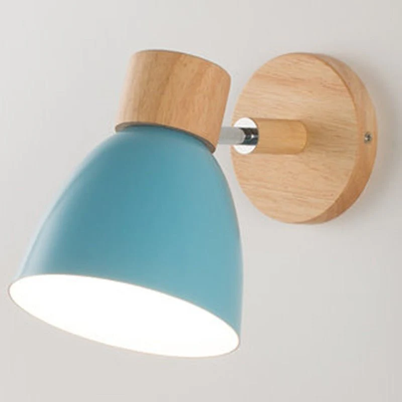 Modern Scandinavian Wood & Metal Wall Lamp �C Adjustable Reading Sconce Light