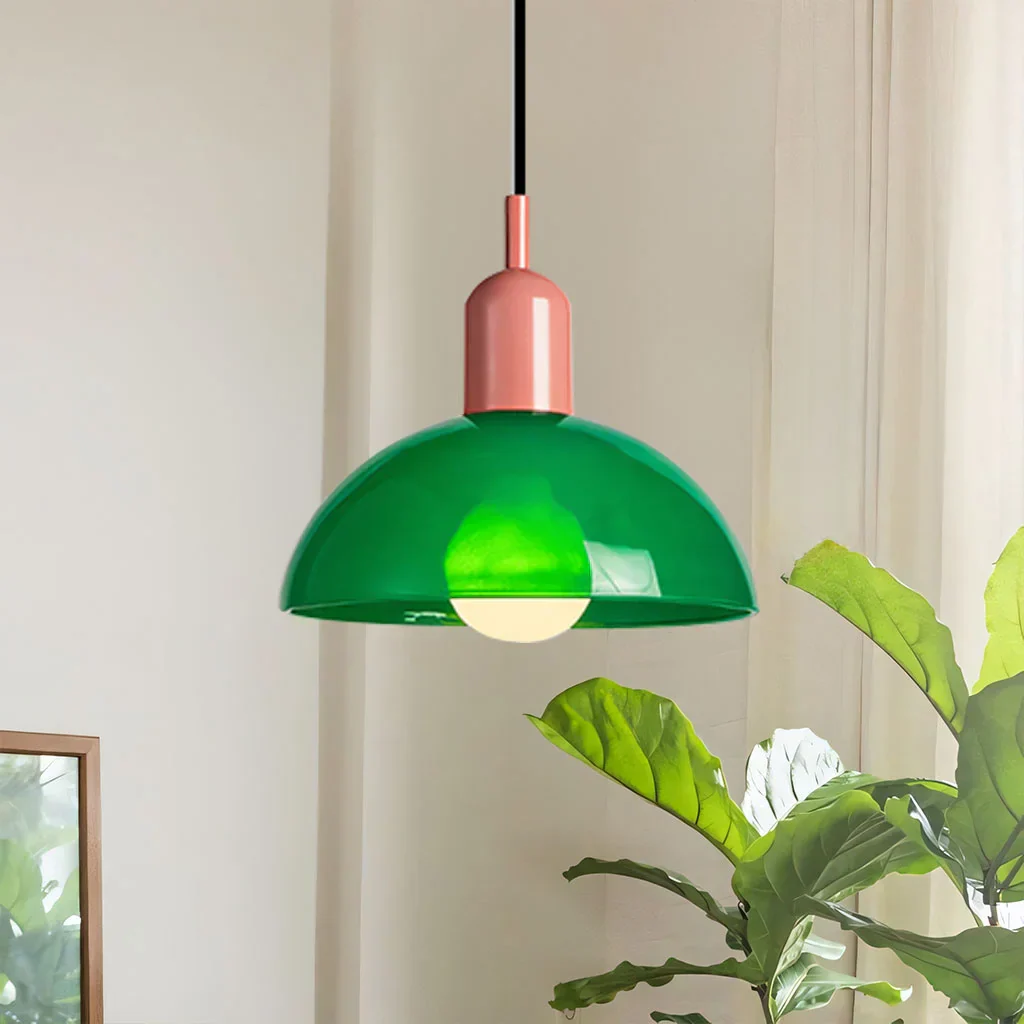 Modern Glass Bowl Pendant Light - Sleek Dome Design with LED Illumination
