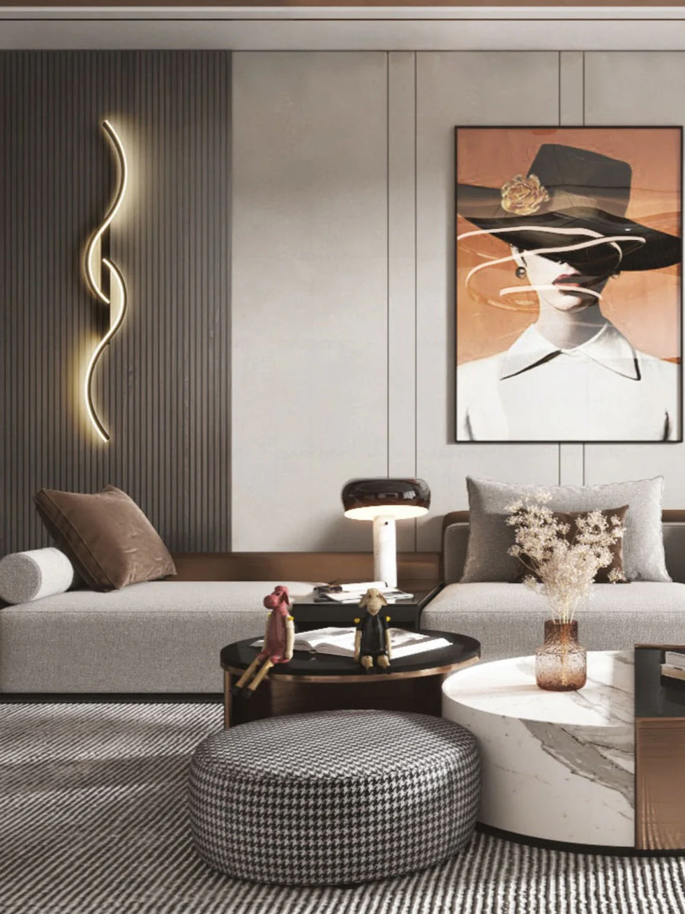 Modern LED Wall Sculpture Light �C Minimalist Curved Design in Metal & Aluminium