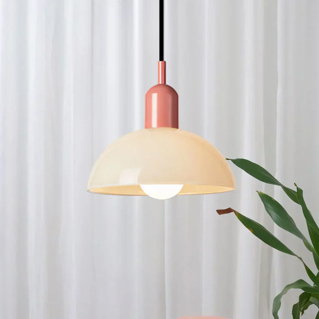 Modern Glass Bowl Pendant Light - Sleek Dome Design with LED Illumination