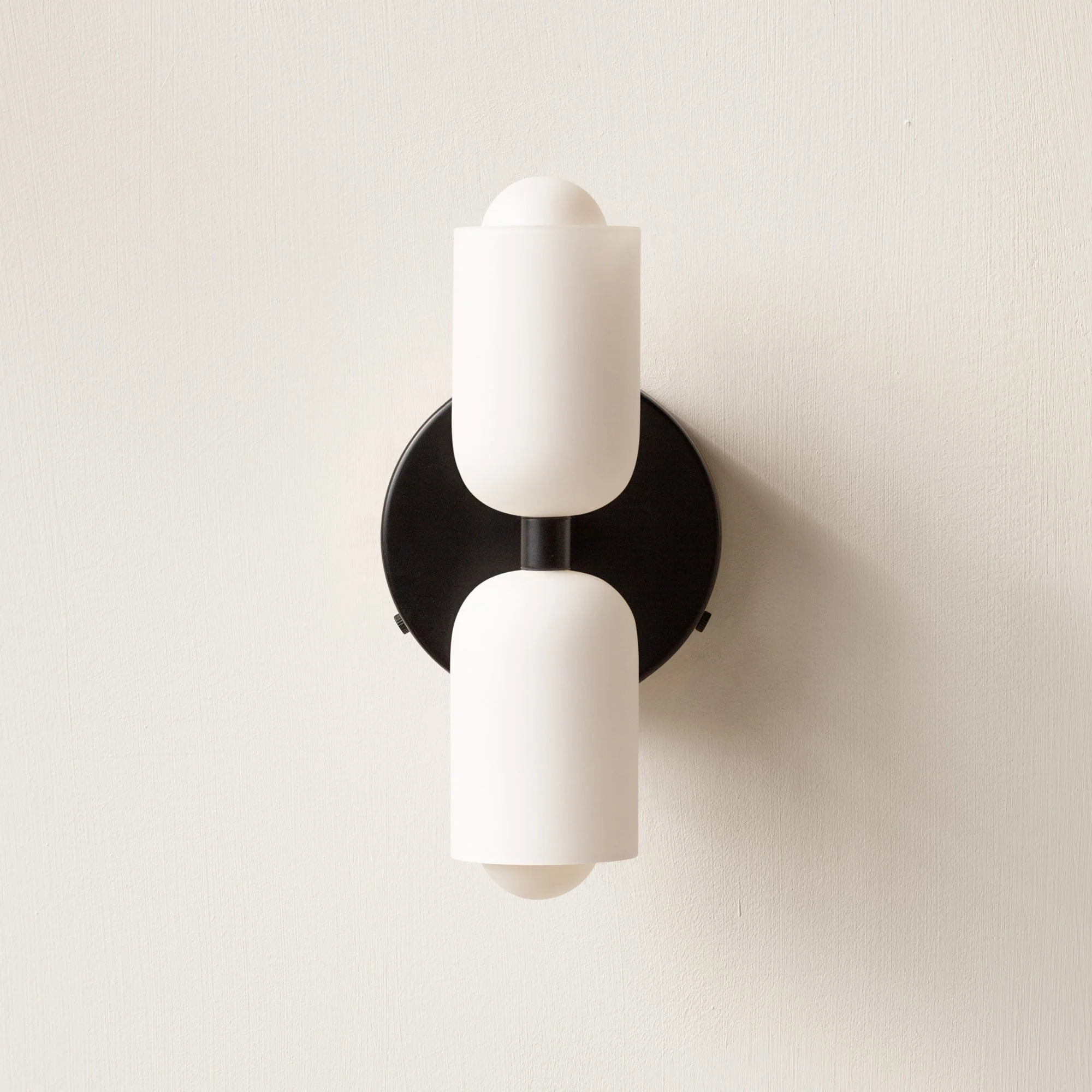Modern Double Wall Light with Cylindrical Shades �C Sleek Metal Sconce for Indoor Use