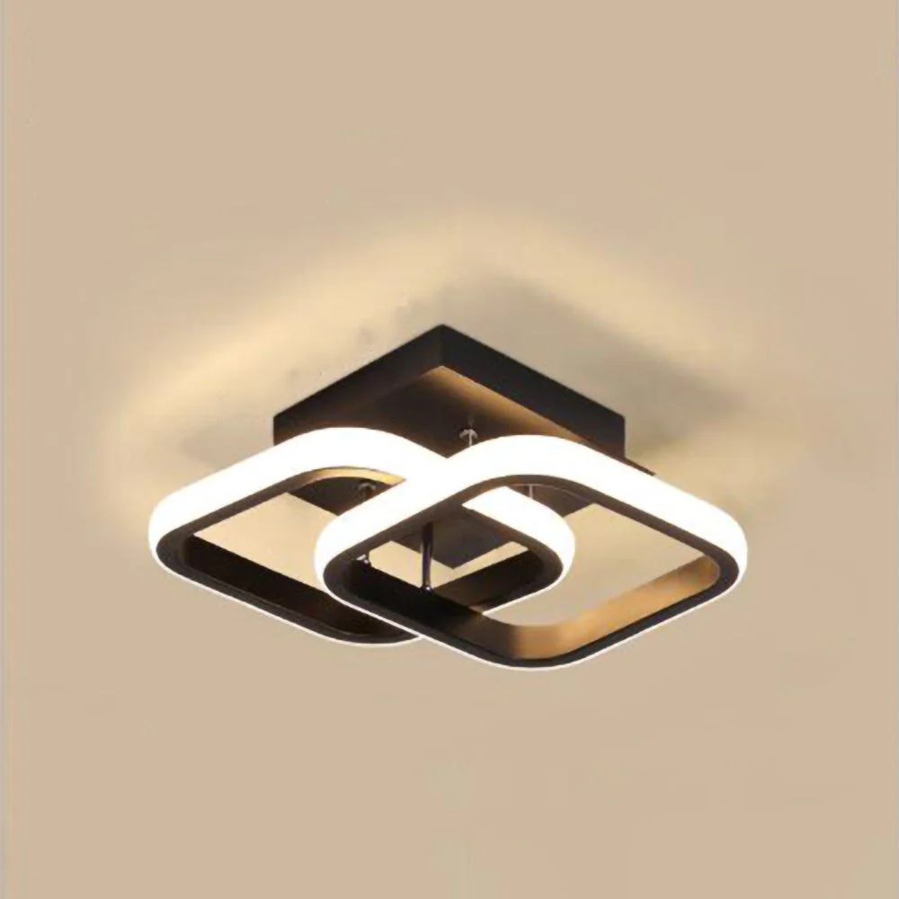 Modern LED Ceiling Light with Sculptural Loop Design �C Iron & Acrylic Flush Mount