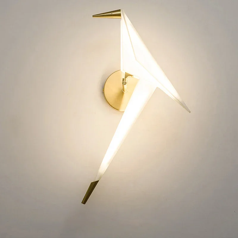 Modern Origami Bird Wall Sconce �C LED Warm Light, Matte Finish, Artistic Design