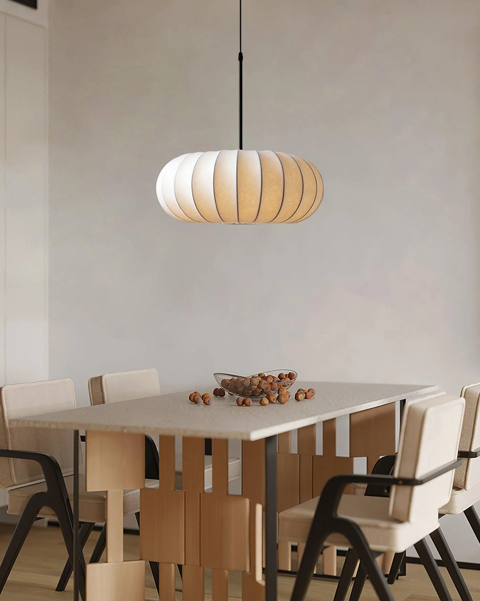 Minimalist Verona Pendant Light with Ribbed Design and Japanese Elegance