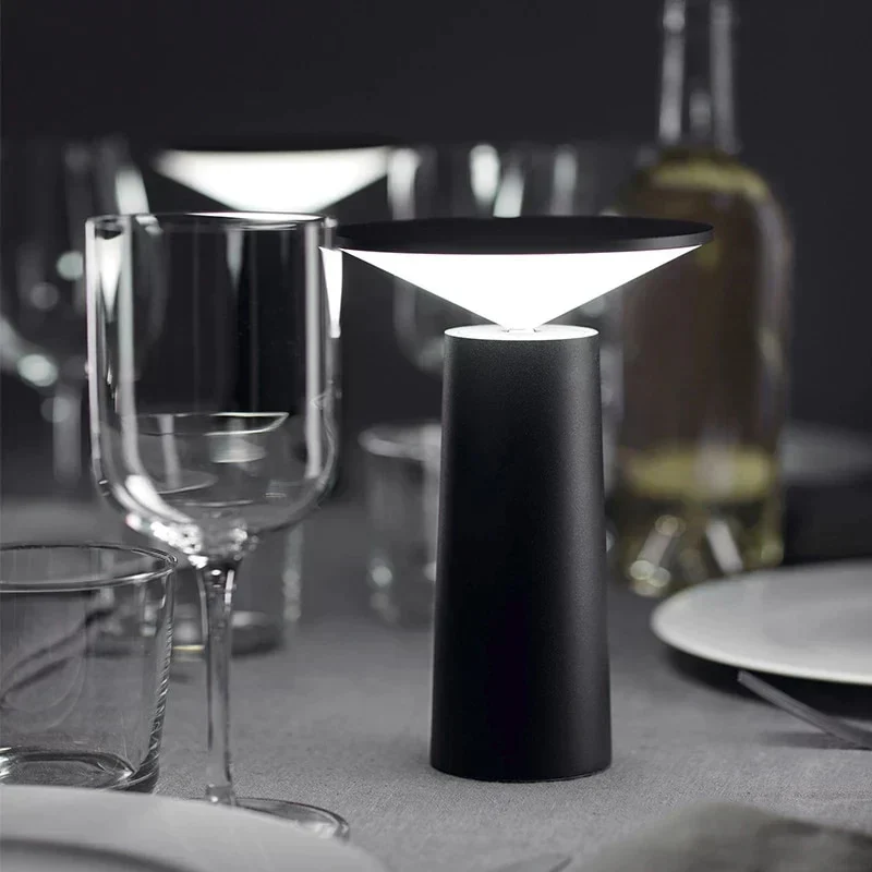 Portable Dimmable Table Lamp - Modern Minimalist Design, 360�� Adjustable