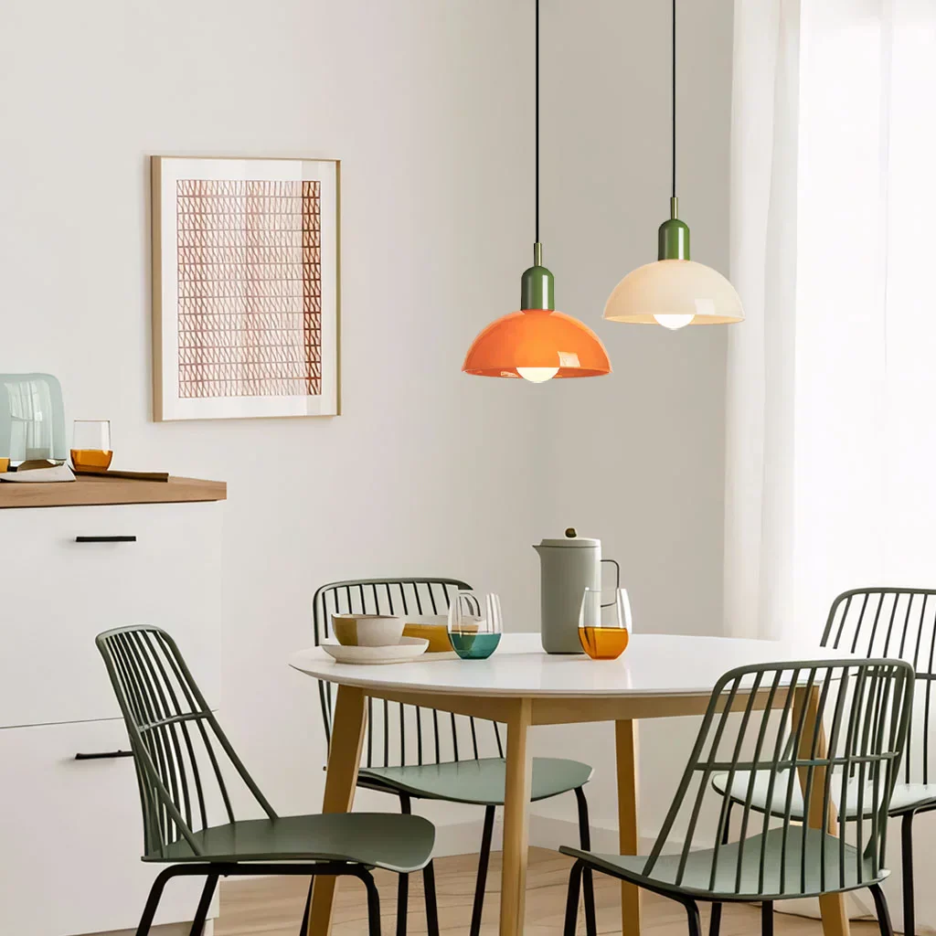 Modern Glass Bowl Pendant Light - Sleek Dome Design with LED Illumination