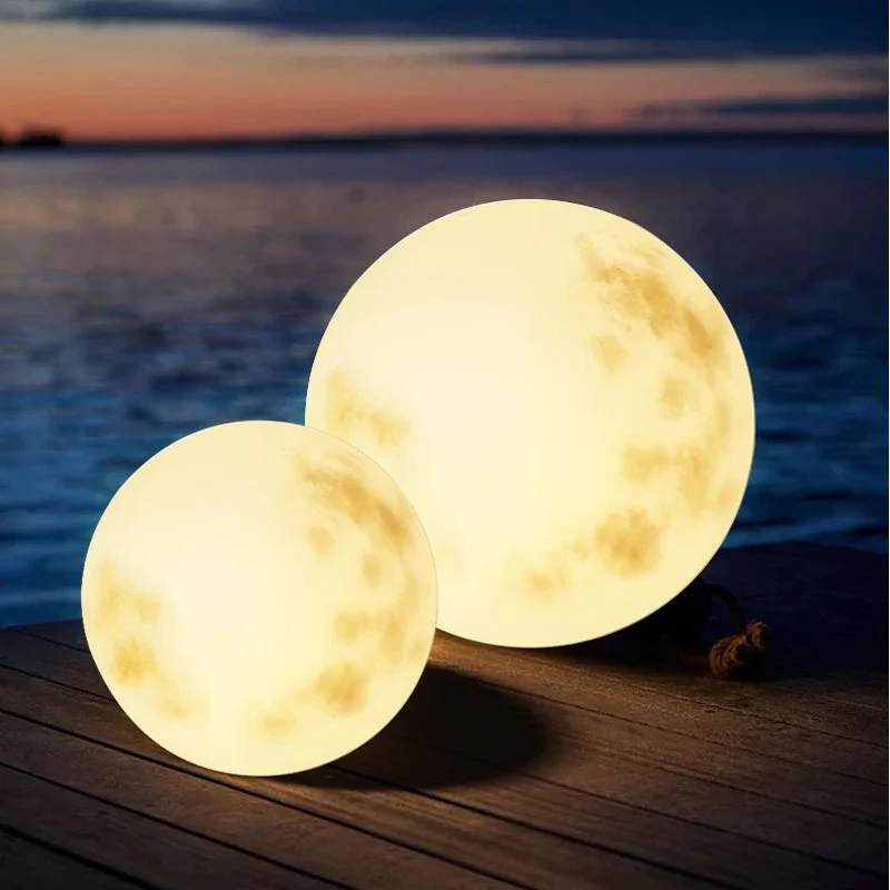 Outdoor Moon-Inspired LED Garden Globe Lamp - USB Rechargeable & Weatherproof