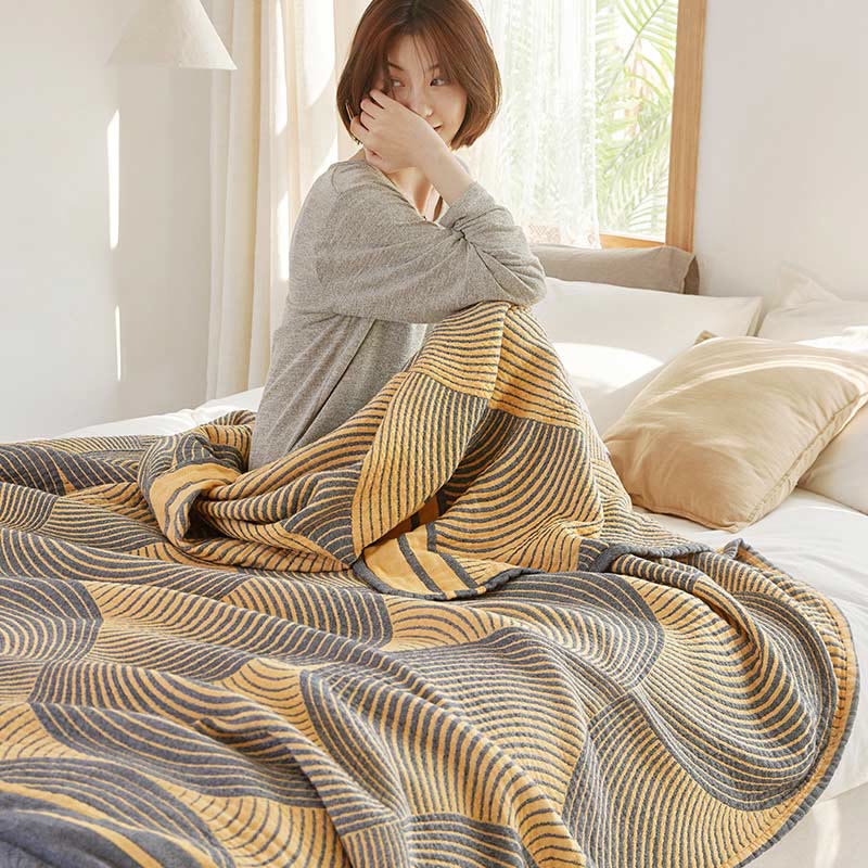 Summer Muslin Quilt �C Four-Layer Reversible Design �C 100% Cotton �C Lightweight & Breathable