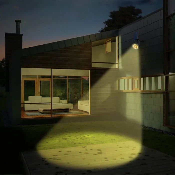 Solar Spot Light | Black Plastic & Solar Panel | Weather-Resistant & Adjustable Angle | Garden Enhancement