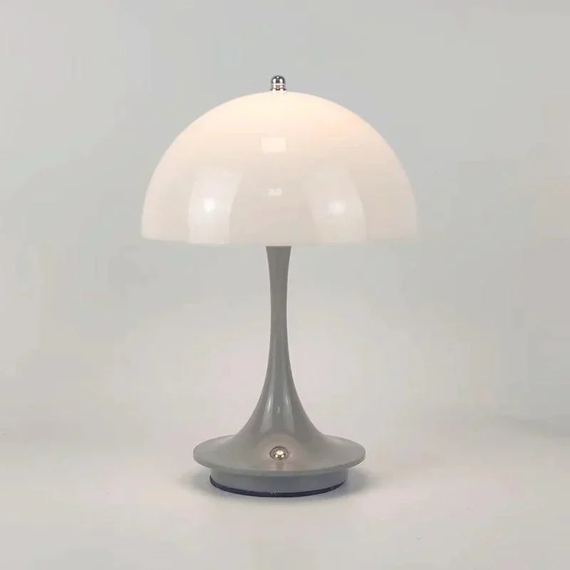 Mid-Century Modern Wireless Dimmable LED Table Lamp with Dome Shade