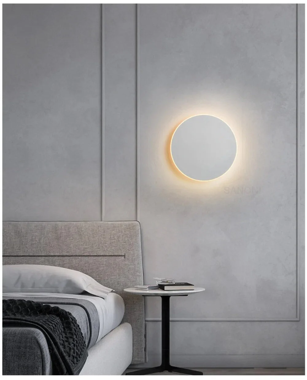 Modern Circular LED Wall Light �C Minimalist Aluminium Halo Sconce for Ambient Lighting