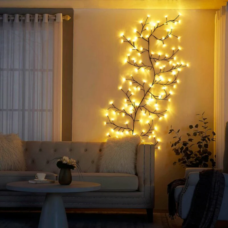 Elegant LED Willow Vine Wall Light - Nature-Inspired Branch Decor