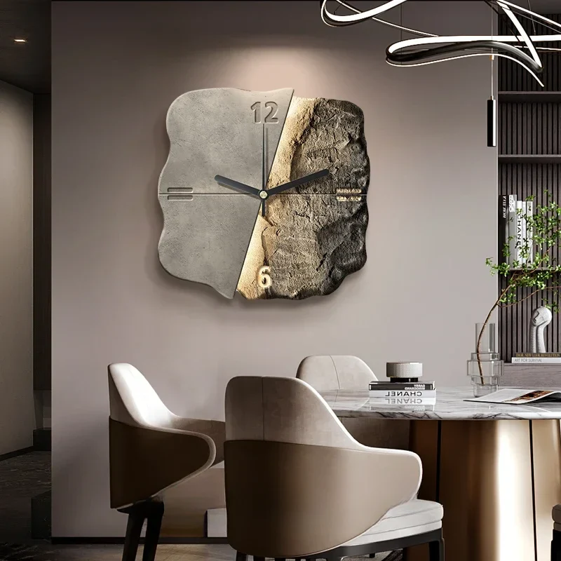 Modern Wall Clock with Abstract Sandstone Design and Silent Quartz Movement