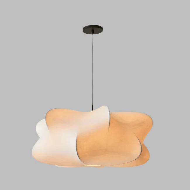 Wabi Sabi Silk Pendant Light �C Organic Sculptural Ceiling Lamp for Serene Spaces