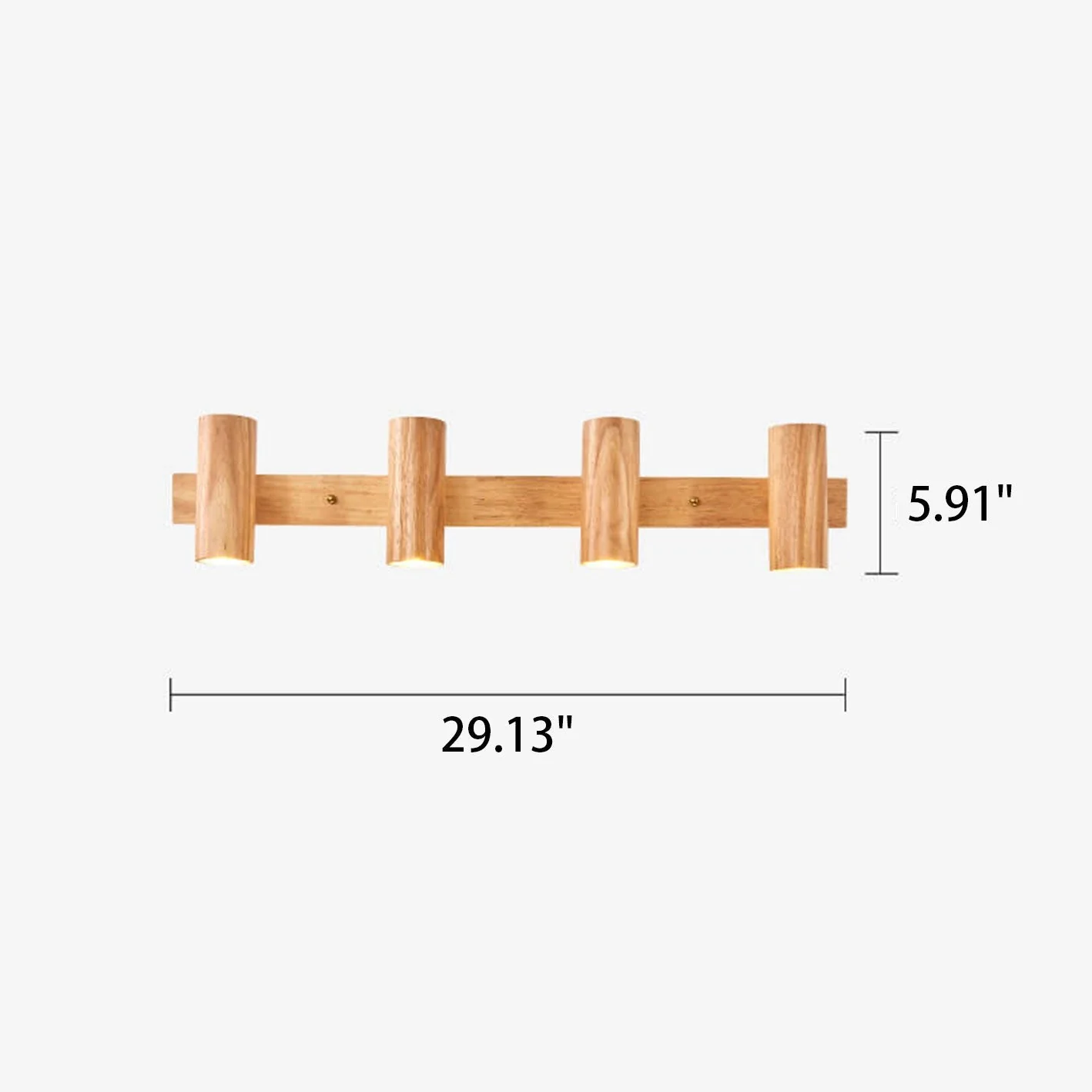 Modern Wooden Wall Light with Built-in LED �C Minimalist Sconce in 1/3/4 Spot Designs