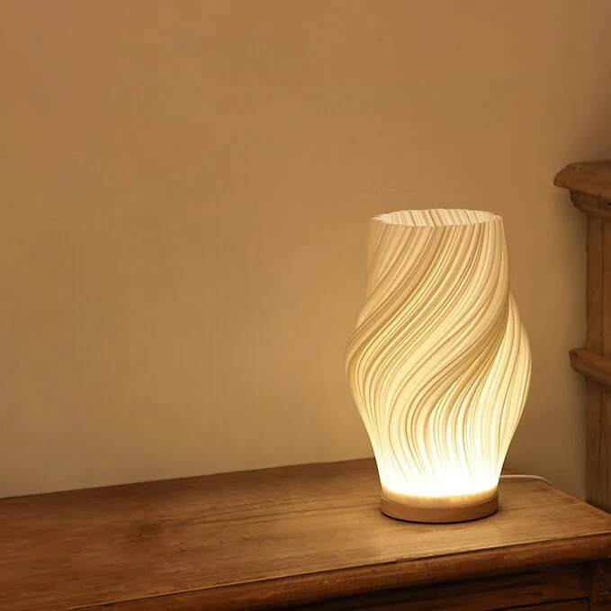Modern Sculptural Wavecrest Lamp �?Artistic Table Lamp with Fluid Design