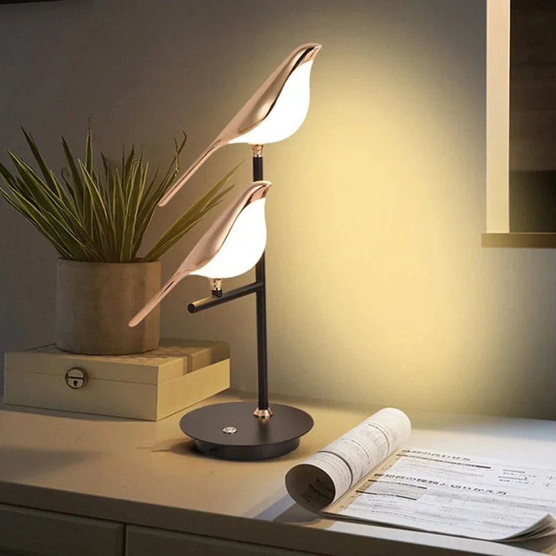Elegant LED Table Lamp with Artistic Bird Design - Modern Home Lighting