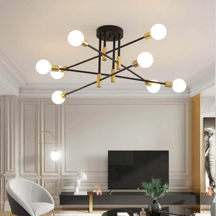 Modern Nordic Flush Ceiling Light �C Minimalist Metal Fixture with Geometric Design