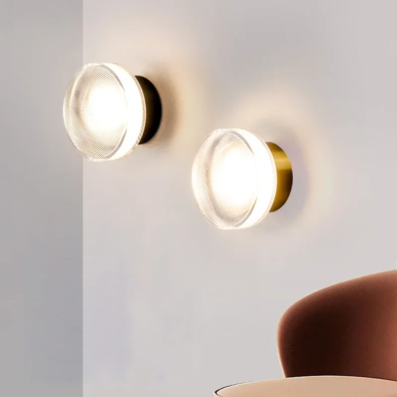 Modern LED Flush Mount Ceiling Light With Ribbed Glass Diffuser