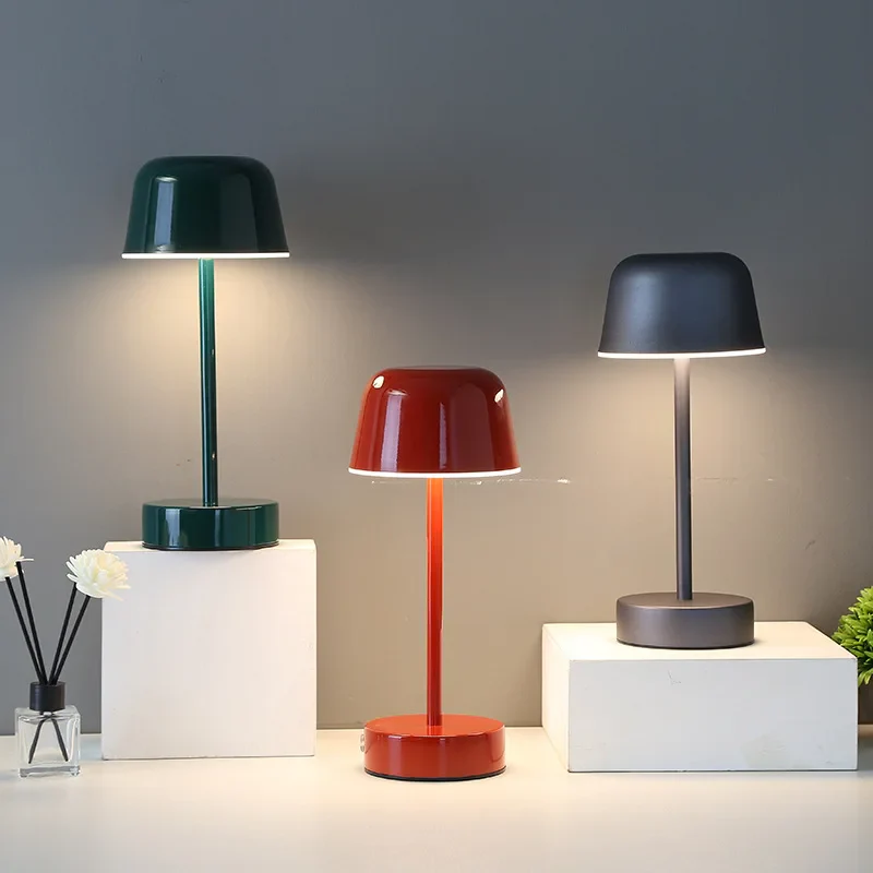 Modern Minimalist Table Lamp with Adjustable Brightness & Rechargeable Battery