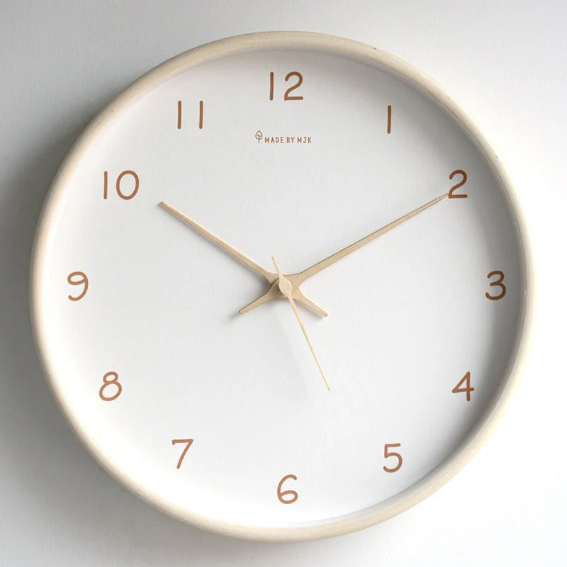 Wall Clock | Solid Wood & Matte Finish | Quiet Movement | Living Room Accent