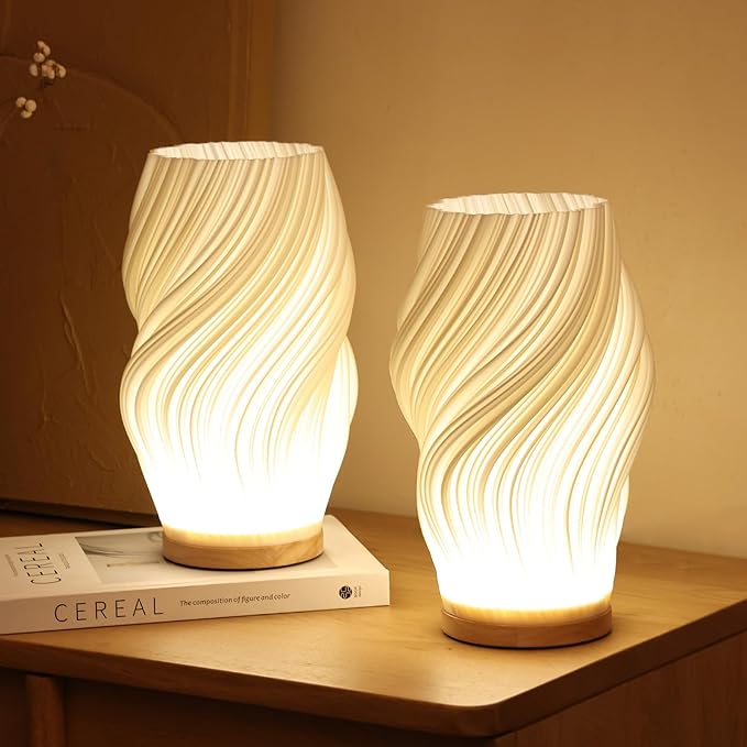Modern Sculptural Wavecrest Lamp �?Artistic Table Lamp with Fluid Design