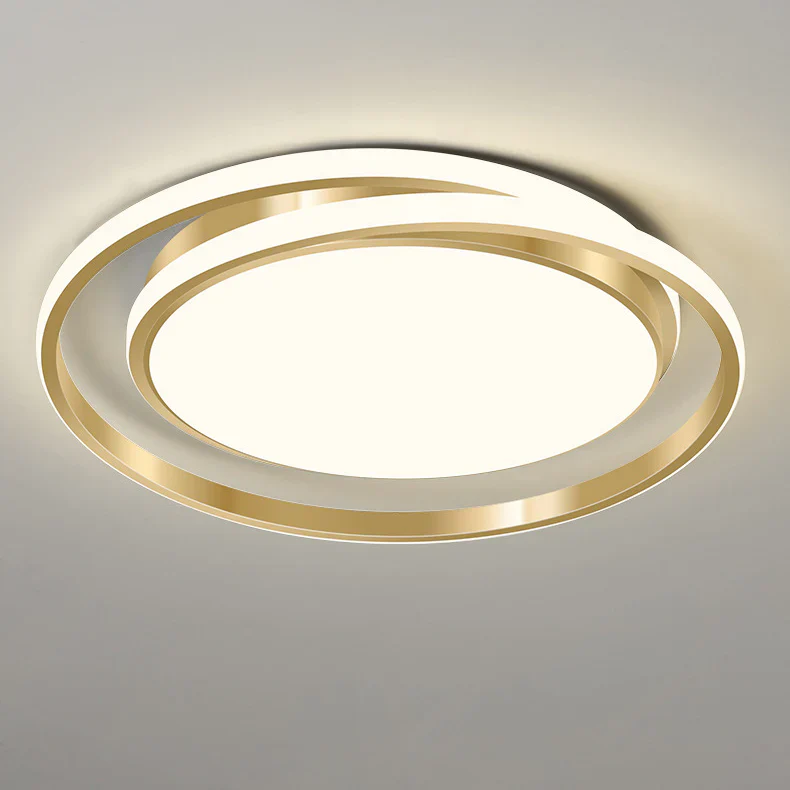 Modern Minimalist LED Flush Ceiling Light �C Circular Iron & Acrylic Fixture