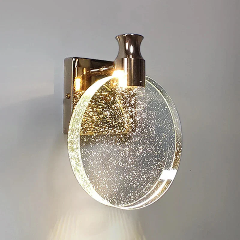 Modern Circular LED Wall Sconce �C Minimalist Glass & Metal Accent Light