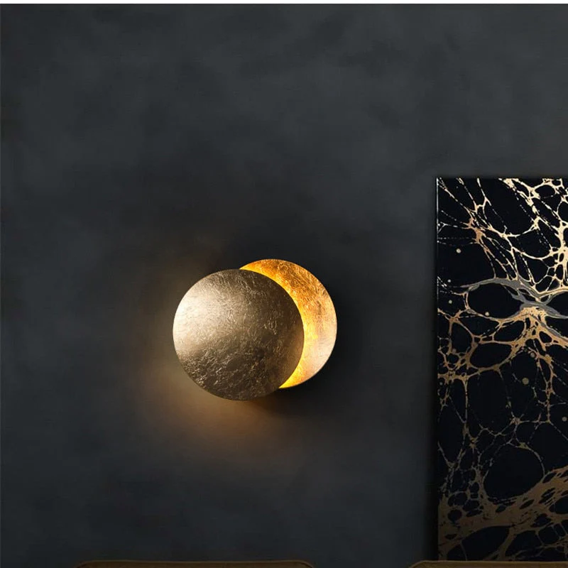 Modern Wall Sconce Light �C Celestial LED Lamp with Lunar Eclipse Design