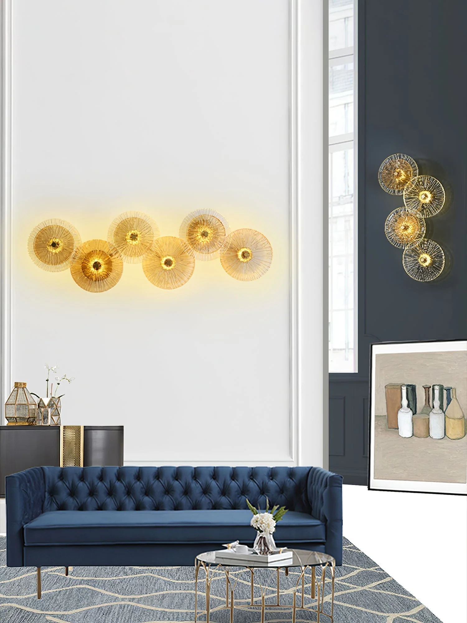 Modern Lotus Flower Wall Sconce �C Artistic LED Light with Elegant Radial Disc Design