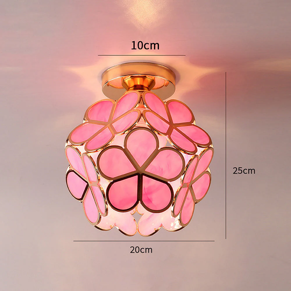 Modern Floral Glass Ceiling Light - Elegant Flush Mount Fixture