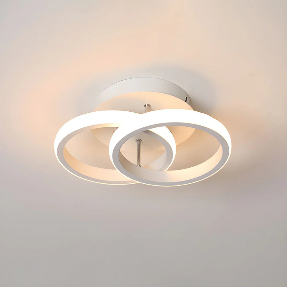 Modern LED Ceiling Light with Sculptural Loop Design �C Iron & Acrylic Flush Mount