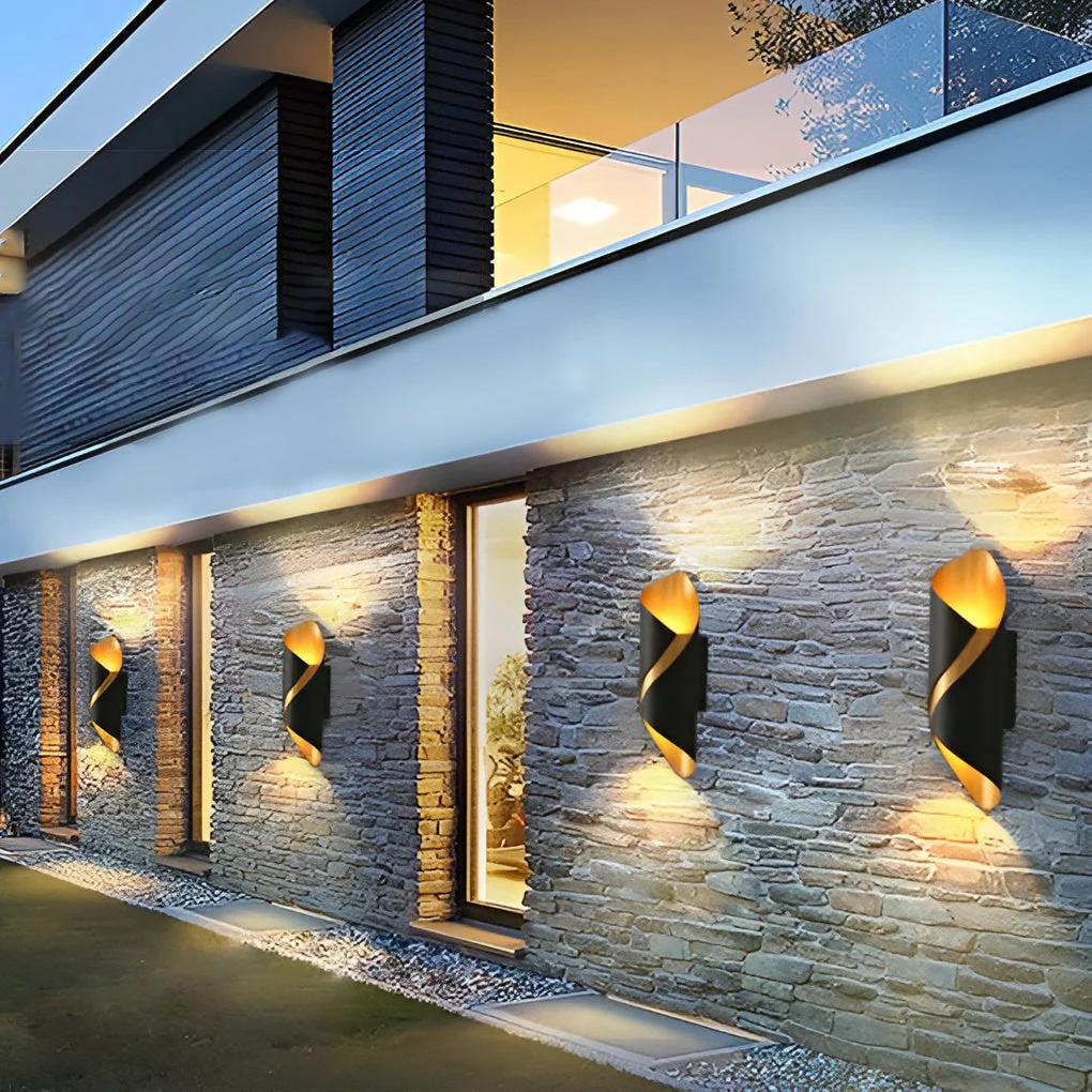 Modern Outdoor Wall Light �C Weatherproof LED Sconce with Twisted Minimalist Design