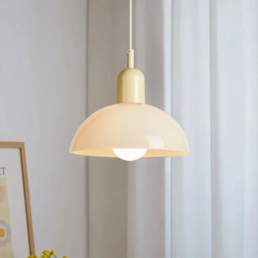 Modern Glass Bowl Pendant Light - Sleek Dome Design with LED Illumination