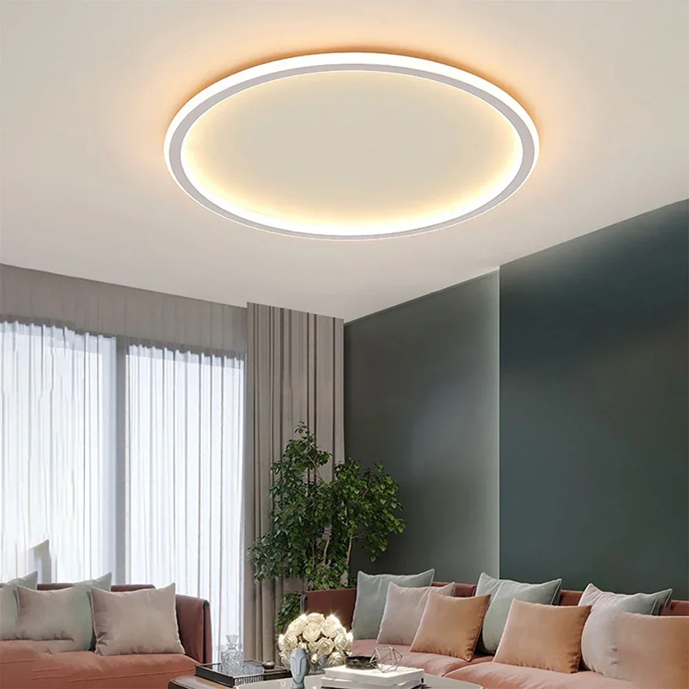Modern Scandinavian LED Ceiling Light - Minimalist Round Flush Mount Fixture