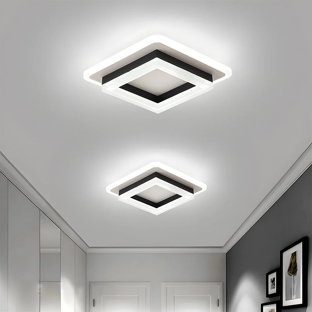 Modern Square LED Flush Mount Ceiling Light �C Minimalist Hallway & Bedroom Fixture
