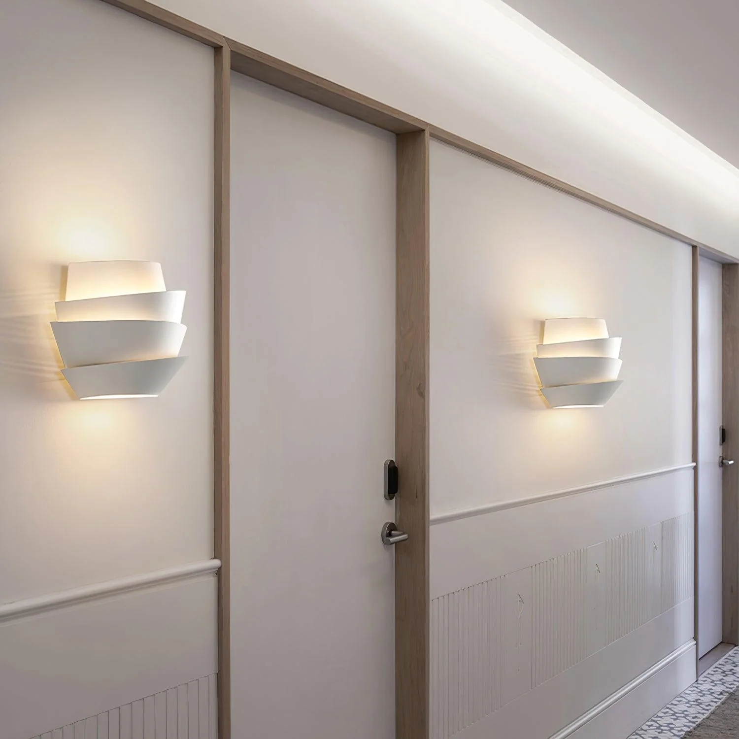 Modern French-Inspired Tiered Wall Light �C Sculptural LED Sconce in Matte Finish