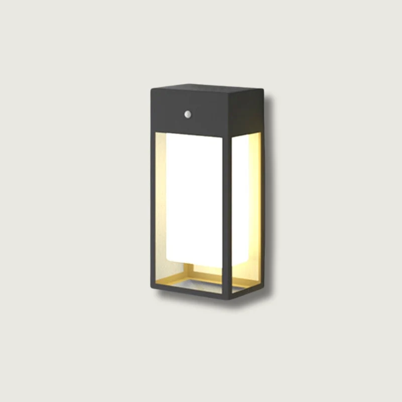 Outdoor Wall Lantern with Sensor �C Modern Solar-Powered LED Garden Light IP65 Waterproof