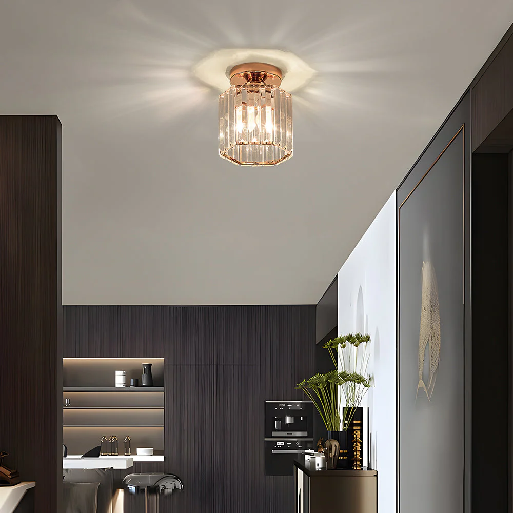 Modern Crystal Flush Ceiling Light �C Contemporary Hallway Chandelier Fixture