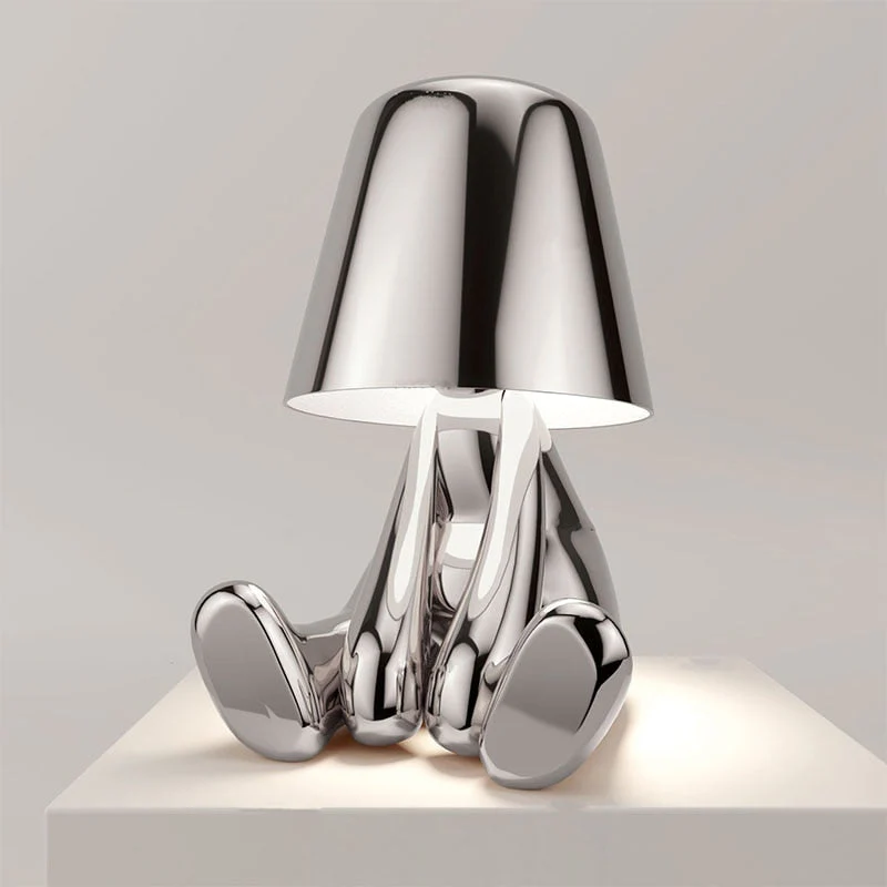 Modern Sculptural Table Lamp �C Whimsical Design with Rechargeable Battery
